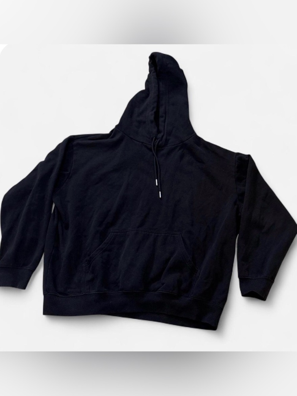 H&M Black Pullover Hoodie with Kangaroo Pocket